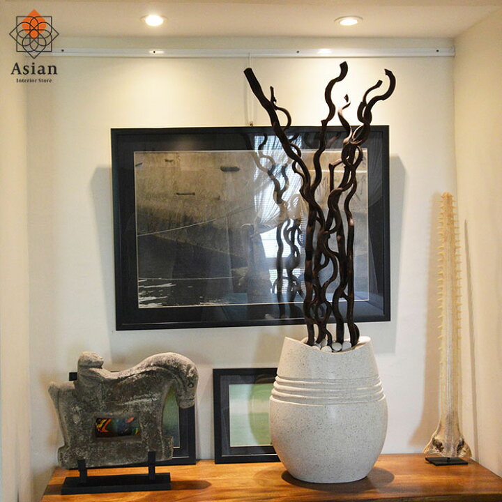 楽天市場】フラワーベース 枝物 3点set (ホワイト40cm B) 【 鉢 植木鉢 