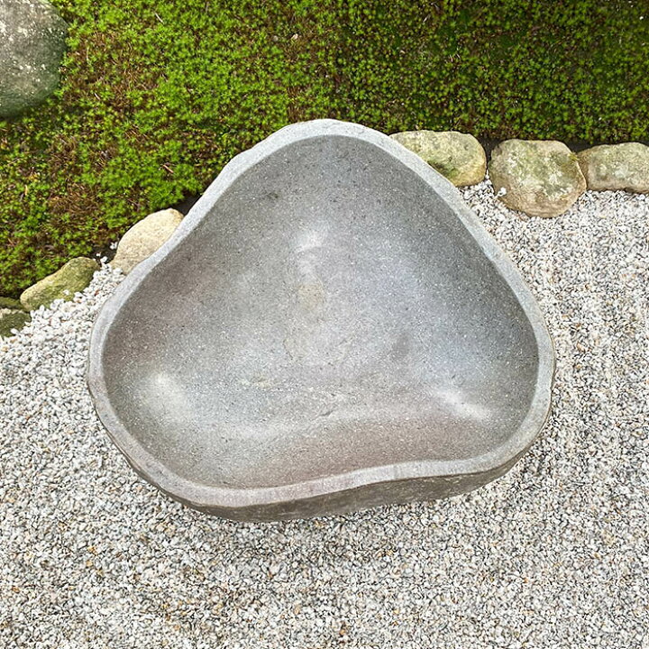 楽天市場】天然石 手水鉢 つくばい （48.5×47.5×16cm 35kg D）【 睡蓮 