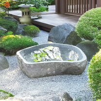 楽天市場】石 つくばい（エクステリア・ガーデンファニチャー｜花