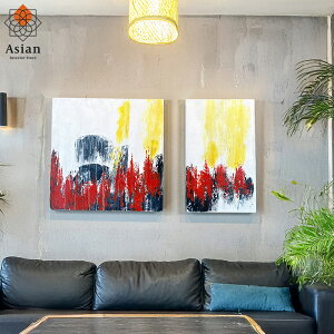 アートパネル 2連 7 【 絵画 インテリア 絵 壁掛け おしゃれ 北欧 モダン アート ファブリックパネル バリ絵画 バリ アジアン リゾート 抽象画 】