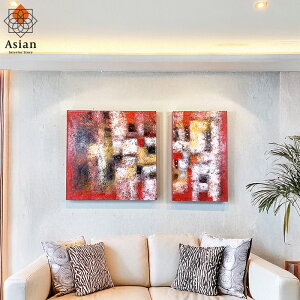 アートパネル 2連 6 【 絵画 インテリア 絵 壁掛け おしゃれ 北欧 モダン アート ファブリックパネル バリ絵画 バリ アジアン リゾート 抽象画 】