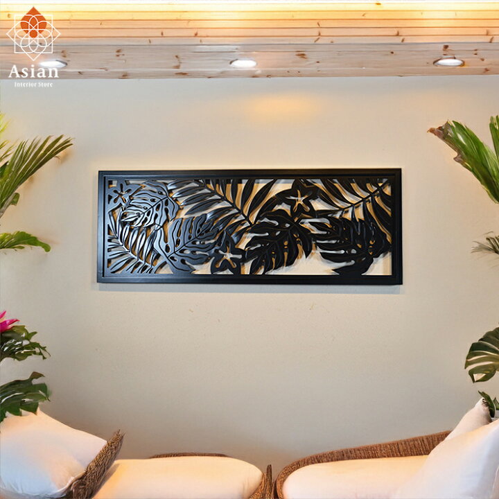 楽天市場】アートパネル モンステラ＆ハイビスカス A （80×30cm 