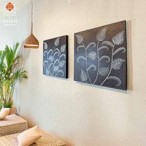 ドットアート 30×30cm (2枚セット)【 絵画 インテリア 絵 壁掛け おしゃれ バリ絵画 北欧 アートパネル モダン アート ファブリックパネル バリ アジアン 】