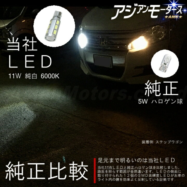 ポジションランプ T10 LED ホワイト 6000k 車 ライト 最新 2個