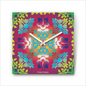 【期間限定P5倍】 壁掛け 時計 おしゃれ 【FabriClock】 ファブリクロック ハワイアンキルト FCM-PS-013 ウォールクロック インテリアクロック 掛け時計 掛時計 壁時計 かけ時計 インテリア ファブ