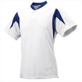 [SSK]エスエスケイ1ボタンベースボールTシャツ(BT2300)(1063)ホワイト×Dブルー