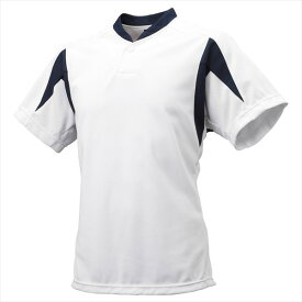 [SSK]エスエスケイ1ボタンベースボールTシャツ(BT2300)(1070)ホワイト×ネイビー