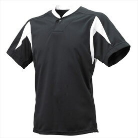 [SSK]エスエスケイ1ボタンベースボールTシャツ(BT2300)(9010)ブラック×ホワイト