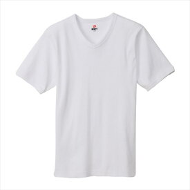 【1点までメール便可】[HANES]ヘインズビーフィー リブVネックTシャツ(HM1-T102)(010)ホワイト