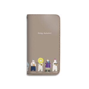 スマホケース 全機種対応 手帳型 携帯ケース ベルトなし マグネットなし しろくま 秋 きのこ ハロウィン かわいい スマートフォン ケース iPhone17 Pro Max iPhoneAir 16Plus SE 15 14 Xperia GALAXY Pixel