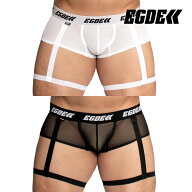【4086】CIARA MESH super low-rise short boxer pants with garter belt