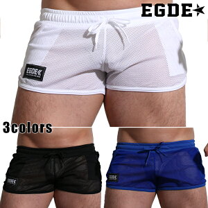 EGDE← SEE-THROUGH MESH ショートパンツ SHORTS SWIMWEAR