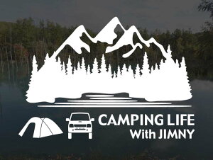 �W���j�[ JB23 CAMPING LIFE With JIMNY �X�e�b�J�[ S�T�C�Y �A�E�g�h�A �L�����v �V�[�� �f�J�[���J�b�e�B���O�X�e�b�J�[ �J�b�e�B���O�V�[�� �؂蔲������ �؂蕶��