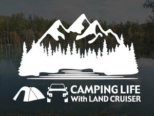 �����h�N���[�U�[ �����N��250 CAMPING LIFE With LAND CRUISER �X�e�b�J�[ L�T�C�Y �A�E�g�h�A �L�����v �V�[�� �f�J�[���J�b�e�B���O�X�e�b�J�[ �J�b�e�B���O�V�[�� �؂蔲������ �؂蕶��