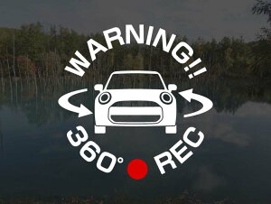 MINI ミニクーパー F65 F66用 360° ドラレコステッカー 7cm×7cm アトリエDOM ドライブレコーダー ステッカー セキュリティステッカー セキュリティーステッカー セキュリティ セキュリティー