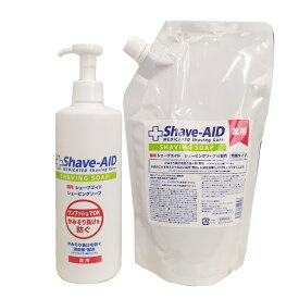 シェーブエイド　シェービングソープ　ボトル 400mL　+詰め替え用レフィル550mLのセット