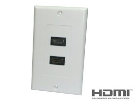 ★ネコポス送料無料★　HDMI Aタイプ メスケーブル　2穴ウォールプレートセット Full HD 3D、4K2K対応