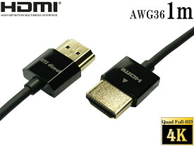 HDMIケーブル 1m ハイスピード スーパースリムタイプ 4K,3D対応 HDMI1.4認証★ネコポス送料無料★【0283】
