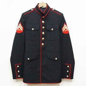 【中古】美品◆実物 米海兵隊 USMC ドレスジャケット ブラック♪ミリタリー ウール 制服 ヴィンテージ アメリカ 軍服 ハーフコート