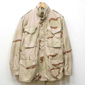 【中古】良好品◆米軍 実物 M-65 フィールドジャケット 3Cカラーデザートカモ♪ミリタリー アウトドア アメリカ 迷彩