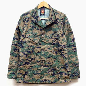 【中古】新品同様◆実物 米海軍 USMC MARPAT（マーパット） デジタルカモ ピクセル ジャケット ワッペン付き♪軍物 ミリタリー ウッドランド 迷彩 アーミー ARMY