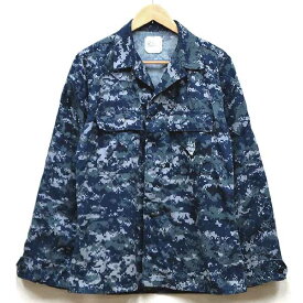 【中古】美品◆実物 米海軍 NWU デジタルカモ ジャケット ワッペン無し♪US NAVY アメリカ軍 US 戦闘服 迷彩 ミリタリー カモフラ 軍用 軍物