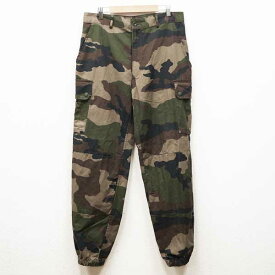 訳あり ジャンク品【中古】実物 フランス軍 F2 カーゴパンツ CCEカモ ヴィンテージ クロップド ミリタリー カモフラージュ　コンバット コマンド ユーロ USED 古着 VINTAGE