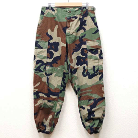 【中古】良好品◆実物 米軍 ウッドランドカモ BDU リップストップ生地 裾リブタイプ カーゴパンツ♪ミリタリー US ARMY 迷彩 アメリカ コンバット サバイバルゲーム アウトドア サバゲー