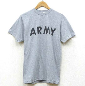 【中古】◆実物 アメリカ陸軍 US.ARMY Tシャツ リフレクター反射プリント トレーニングウェア♪両面プリント 米軍 半袖 ミリタリー ロング アーミー