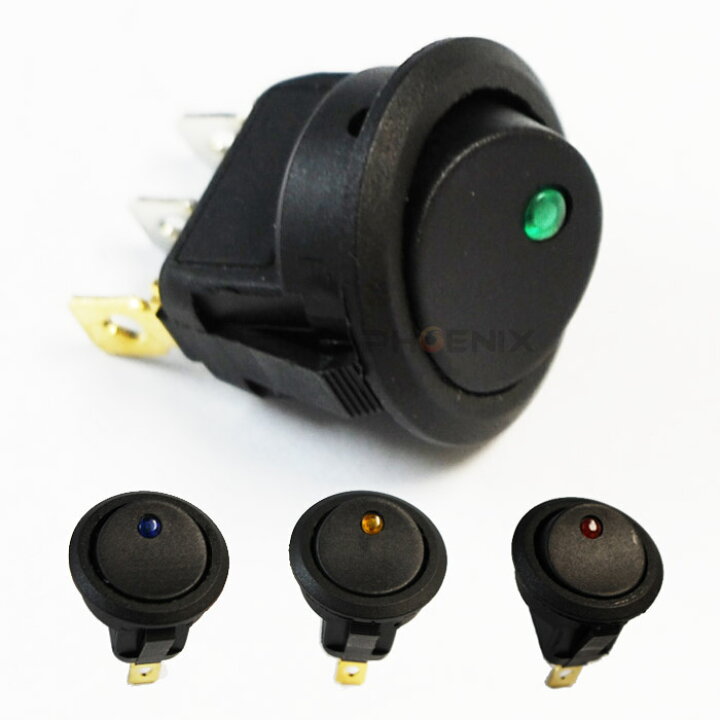 楽天市場 ロッカースイッチ 21mm 21f 4カラー 丸型 3ピン 12v ランプ付き 埋め込み スイッチ ロッカスイッチ 汎用 ボタン オートパーツ フェニックス 楽天市場 ロッカースイッチ 21mm 21f 4カラー 丸型 3ピン 12v ランプ付き 埋め込み スイッチ ロッカスイッチ 汎用 ボタン オートパーツ フェニックス