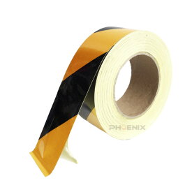トラテープ 1巻 幅5cm×長さ46m 黄色×黒 反射テープ トラック 工事 倉庫 工場 店舗 安全 視認性向上 リフレクター ステッカー 追突防止