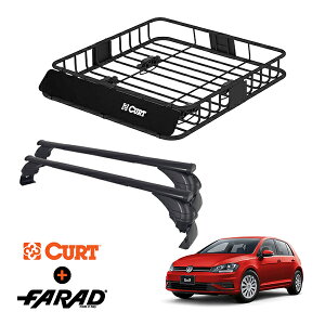 CURT�� ���[�t���b�N �{ FARAD ���[�t�o�[ 2�{�Z�b�g �x�[�X�L�����A�L�b�g ���۔F�� TUV �t�H���N�X���[�Q�� �S���t 7 VW GOLF 7 13-21y (����25�N4���`�ߘa3�N4��) �u���b�N