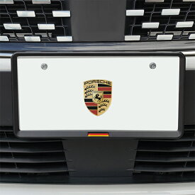 ドイツ国旗 ナンバープレートフレーム ナンバーフレーム マットブラック ポルシェ 911 マカン カイエン パナメーラ ボクスター 718ケイマン 他 前後セット 新基準対応