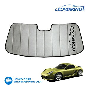 【CoverKing 正規品】 専用設計 サンシェード 吸盤不要 折りたたみ式 グレー 収納袋付き 05-12y(平成17年8月〜平成24年12月) ポルシェ ケイマン 987 カバーキング