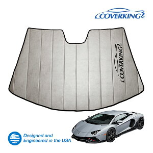 【CoverKing 正規品】 専用設計 サンシェード 吸盤不要 折りたたみ式 グレー 収納袋付き 11-21y(平成23年3月〜令和3年9月) ランボルギーニ アヴェンタドール カバーキング
