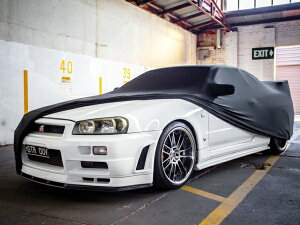 【FITMINT 正規品】日産 スカイライン 2ドアクーペ GT-R GTT R34 BCNR34 インドアカーカバー カーカバー ブラック 車種別専用設計
