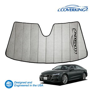 【CoverKing 正規品】 専用設計 サンシェード 吸盤不要 折りたたみ式 グレー 収納袋付き 18y-(平成30年9月〜現行) アウディA7スポーツバック F2 カバーキング