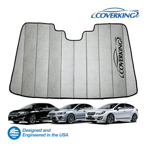 【CoverKing 正規品】 専用設計 サンシェード 吸盤不要 折りたたみ式 グレー 収納袋付き14-20y(平成26年8月〜令和2年4月) スバル WRX VA系 インプレッサスポーツ GP/GJ系 カバーキング