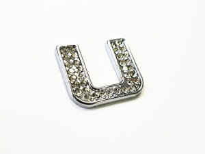 メッキエンブレム 【商品一覧】 スワロフスキー調 ラインストーン付き クロームメッキ オリジナルネーム作成などに 汎用 文字 数字 アルファベット ハートマーク ドット VIP仕様カスタム ジ