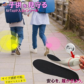 エアタグが隠せるインソール 【メール便 送料無料】 15cm〜27cm GPSが隠せるポケット付き インソール 中敷き 迷子防止 迷子対策 徘徊対策 GPS対応 追跡 紛失防止 介護 認知症 高齢者 子供 子ども用 小学生 園児 幼児 自閉症 通園 通学 護用品 防犯グッズ 快適クッション