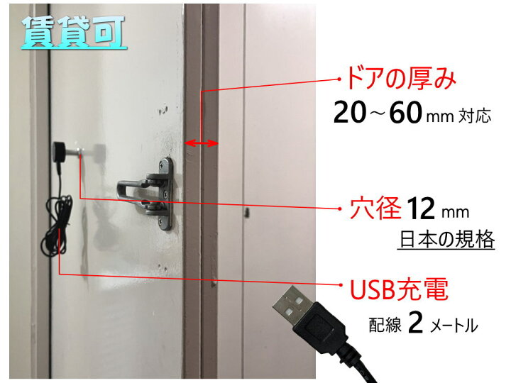 楽天市場】ドアスコープカメラ のぞき穴カメラ 直径12～19mm対応 賃貸 