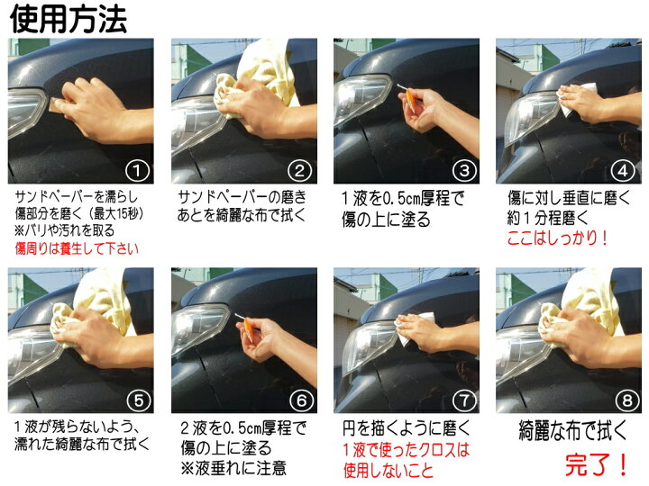 メール便 送料無料 塗装面用キズリペアシステム ヘッドライト用レストアキット クイックス Quixx 車のキズ消しヘッドライト黄ばみ除去セット