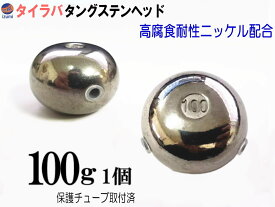 タングステン (無塗装 100g 1個) 100グラム シルバー タイラバ ヘッド 鯛ラバ シンカー ライン保護チューブ付 保護チューブ装着済 オモリ 遊動式 タイラバヘッド タングステンヘッド 鯛ラバヘッド 真鯛 甘鯛 根物 tgヘッド