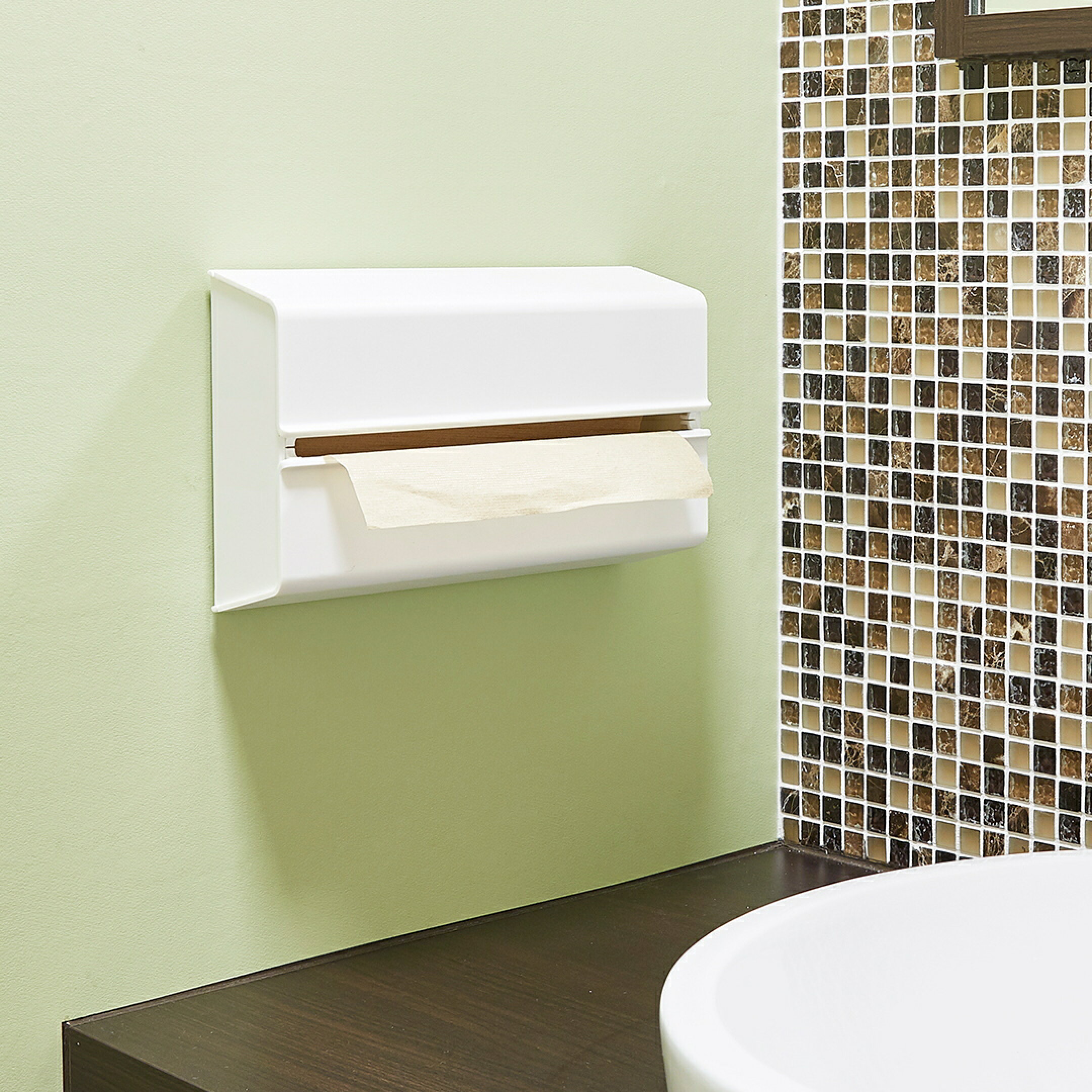 キッチンペーパー ideaco イデアコ ウォールピーティー WALL PT Paper towel case キッチンタオル ペーパータオル 洗面所 壁貼り 冷蔵庫 洗濯機 貼り付け  キッチン雑貨 新生活 クリスマス 引っ越し プレゼント 送料無料
