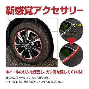 リムガードLタイプホイール保護ドレスアップブラック・グレー・ホワイト・ブルー・レッド色選択可【送料無料】