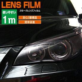 AZ製 レンズフィルム ライトスモーク 30cm×1m 自己吸着 スモークフィルム ヘッドライト テールライト ラッピング 保護フィルム アズーリ