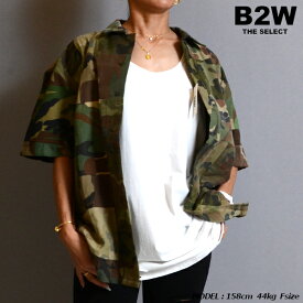 DEMILY 「Patchwork Vintage Remake S/S Shirts CAMO #04 KHAKI」 デミリー リメイクシャツ 1点物 ミリタリーシャツ Vintageリメイクシャツ 迷彩 カモフラ 半袖シャツ ミリタリーシャツ ストリート アメカジ カジュアル メンズ ユニセックス 送料無料 あす楽 新作