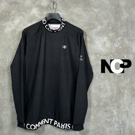 【SALE】NCP by NO COMMENT PARIS / ノーコメントパリ 「Logo Lib Mock Neck Black」 ロゴ リブ モックネック ブラック 黒 スポーツ ゴルフ スウェット インポート ブランド 2023年 秋冬 新作 商品