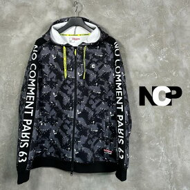 【SALE】NCP by NO COMMENT PARIS / ノーコメントパリ 「Splash Camo Zip Hoodie Black」 スプラッシュ カモ セットアップ パーカー ジャージ ブラック 黒 スポーツ ゴルフ スウェット インポート ブランド 2023年 秋冬 新作 商品