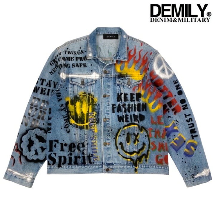 楽天市場】DEMILY 「Vintage Remake Painting Art Denim Jacket  